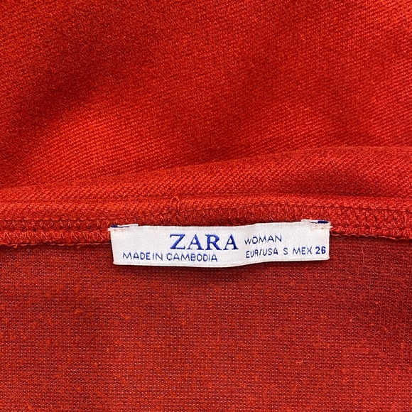 ZARA RED STRAWBERRY BUTTONED WIDE STRAPS size S - Picture 6 of 6